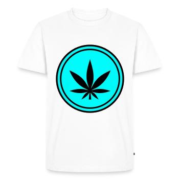 Icône de feuille de chanvre - T-shirt Premium bio Homme - blanc - Devant - Nico (187cm)