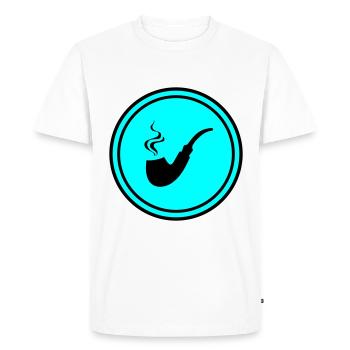 Fumer une pipe - T-shirt Premium bio Homme - blanc - Devant - Nico (187cm)