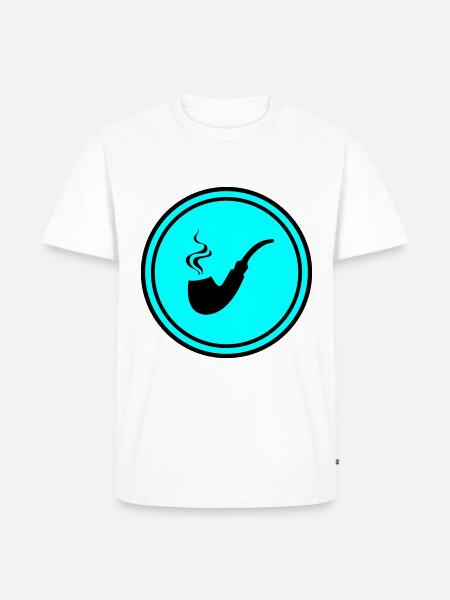 Smoking a pipe - Men's Premium Organic T-Shirt - white