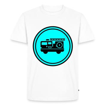 Voiture de pompiers - T-shirt Premium bio Homme - blanc - Devant - Nico (187cm)
