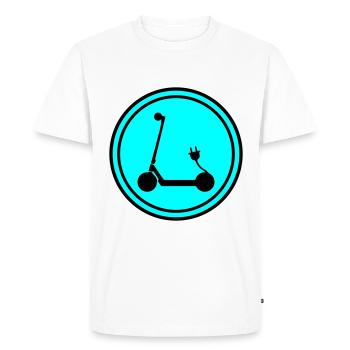 Icône E-scooter - T-shirt Premium bio Homme - blanc - Devant - Nico (187cm)