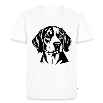 Beagle Dog Head - Men's Premium Organic T-Shirt - white - Front - Nico (187cm)