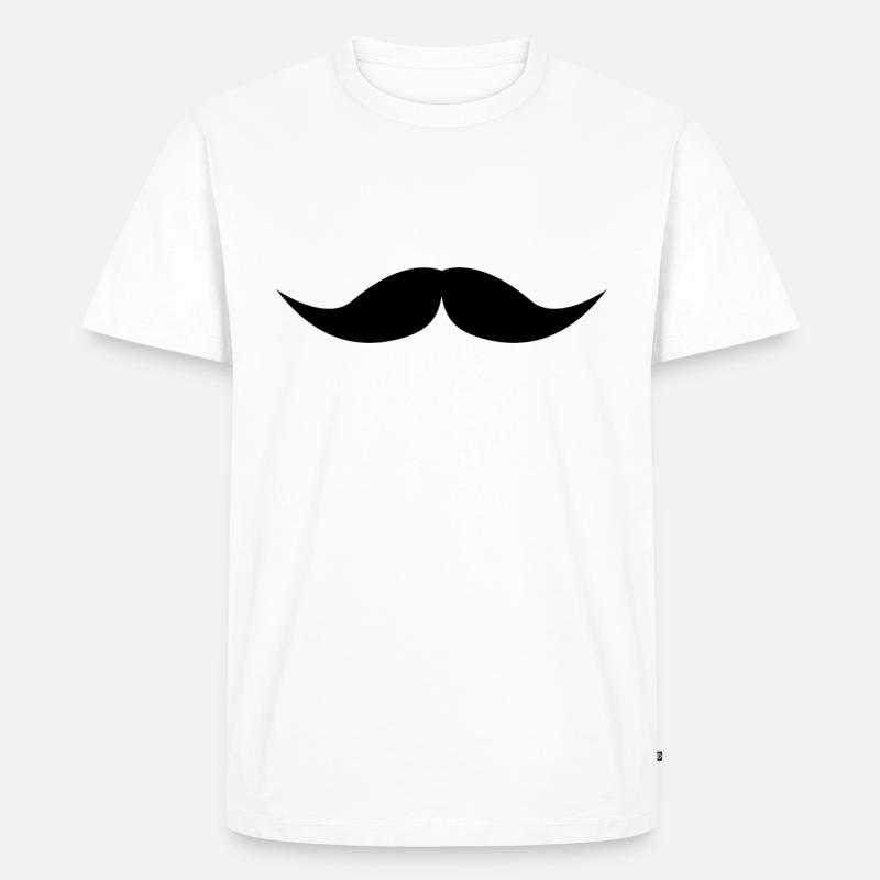 Schnurrbart - Männer Premium Bio T-Shirt - Weiß