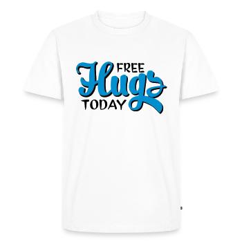 hugs - Men's Premium Organic T-Shirt - white - Front - Nico (187cm)
