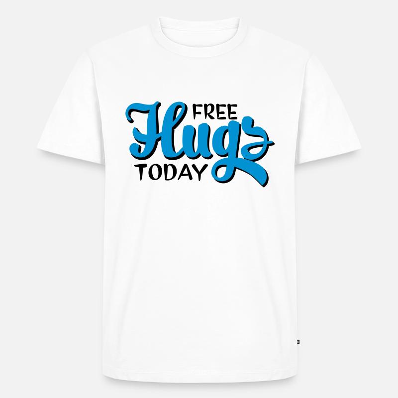 free hugs - Männer Premium Bio T-Shirt - Weiß