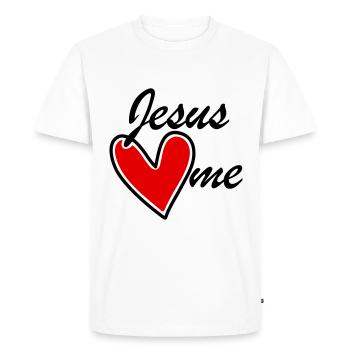 Jesus loves me loves me red heart - Men's Premium Organic T-Shirt - white - Front - Nico (187cm)