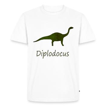 Diplodocus Dinosaure Dino idée cadeau - T-shirt Premium bio Homme - blanc - Devant - Nico (187cm)