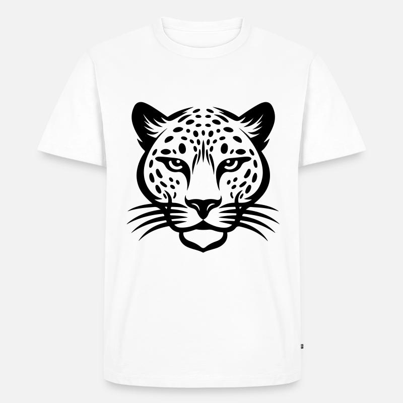 Gepard Kopf - Männer Premium Bio T-Shirt - Weiß