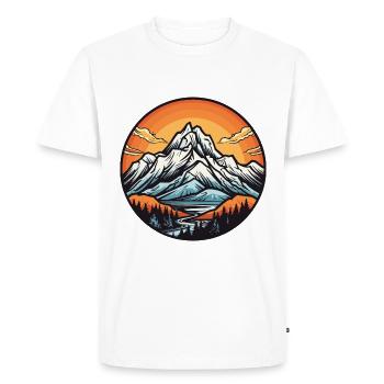 Mountains, Landscape, Circle - Men's Premium Organic T-Shirt - white - Front - Nico (187cm)