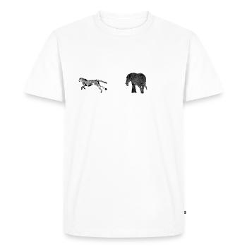 Africa animals black and white - Men's Premium Organic T-Shirt - white - Front - Nico (187cm)