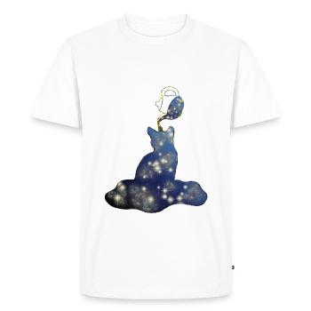 Chat Univers Théekanne Lactique Étoiles - T-shirt Premium bio Homme - blanc - Devant - Nico (187cm)