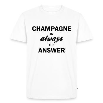 est toujours la réponse - T-shirt Premium bio Homme - blanc - Devant - Nico (187cm)