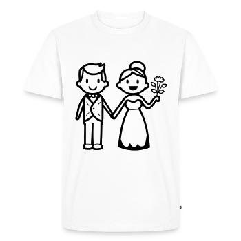 Wedding, Newlyweds, Couple - Men's Premium Organic T-Shirt - white - Front - Nico (187cm)