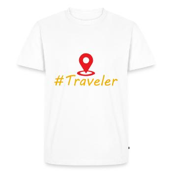 Voyageur - T-shirt Premium bio Homme - blanc - Devant - Nico (187cm)