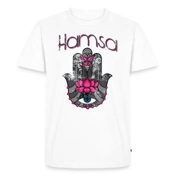 Hamsa - T-shirt Premium bio Homme - blanc - Devant - Nico (187cm)