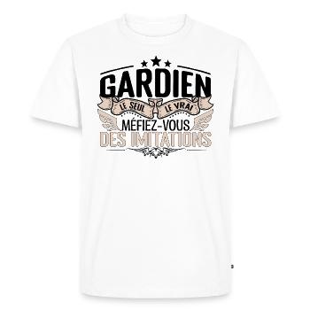 Gardien cadeau Gardien le vrai Gardien - T-shirt Premium bio Homme - blanc - Devant - Nico (187cm)