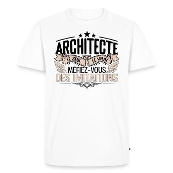 Architecte cadeau Architecte le vrai Architecte - T-shirt Premium bio Homme - blanc - Devant - Nico (187cm)