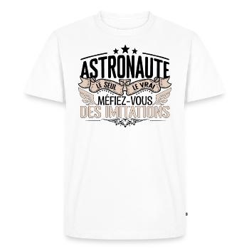 Astronaute cadeau Astronaute le vrai Astronaute - T-shirt Premium bio Homme - blanc - Devant - Nico (187cm)