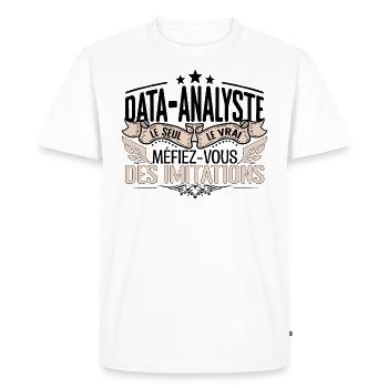 Data Analyste cadeau Data Analyste le vrai Data An - T-shirt Premium bio Homme - blanc - Devant - Nico (187cm)