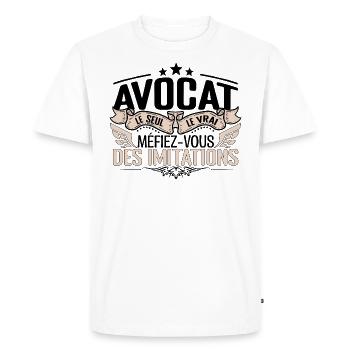 Avocat cadeau Avocat le vrai Avocat - T-shirt Premium bio Homme - blanc - Devant - Nico (187cm)