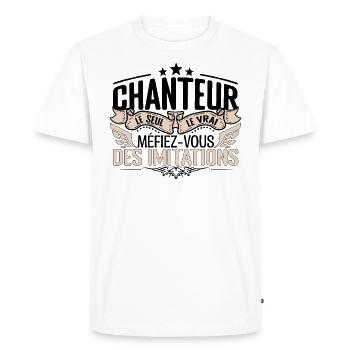 Chanteur cadeau Chanteur le vrai Chanteur - T-shirt Premium bio Homme - blanc - Devant - Nico (187cm)