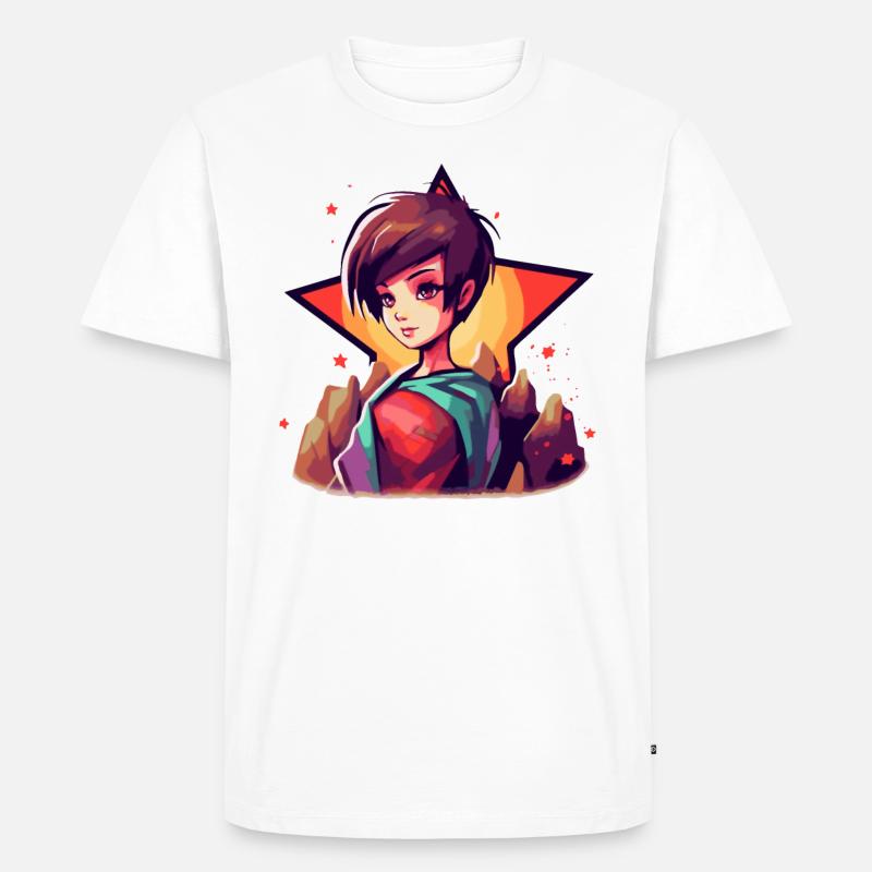 Das Anime-Mädchen ist der Star. - Männer Premium Bio T-Shirt - Weiß