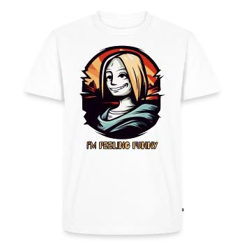 Je me sens bizarrement drôle - T-shirt Premium bio Homme - blanc - Devant - Nico (187cm)