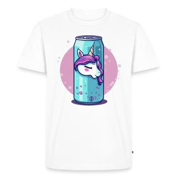 jus de licorne pétillant de la canette - T-shirt Premium bio Homme - blanc - Devant - Nico (187cm)