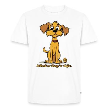 Quelle vie de chien - Un chien mignon - T-shirt Premium bio Homme - blanc - Devant - Nico (187cm)