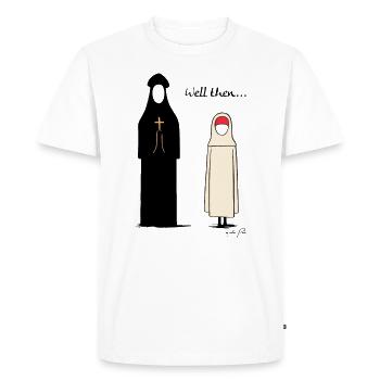 Nun and Priest: Well then - Men's Premium Organic T-Shirt - white - Front - Nico (187cm)