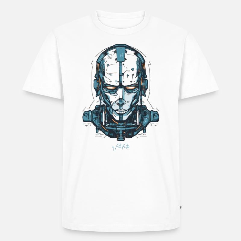 A cyborg robot tech - Men's Premium Organic T-Shirt - white