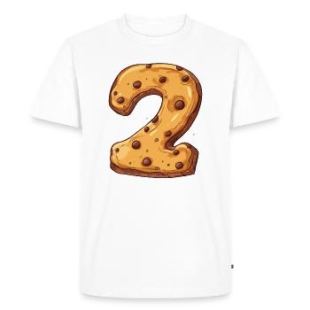 Birthday Cookie for Two Year Olds, Kids Birthday - Men's Premium Organic T-Shirt - white - Front - Nico (187cm)