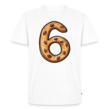 Biscuit d’anniversaire pour les enfants de six ans, 6 ans - T-shirt Premium bio Homme - blanc - Devant - Nico (187cm)
