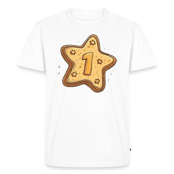Biscuit d’anniversaire pour les enfants d’un an, 1 an - T-shirt Premium bio Homme - blanc - Devant - Nico (187cm)