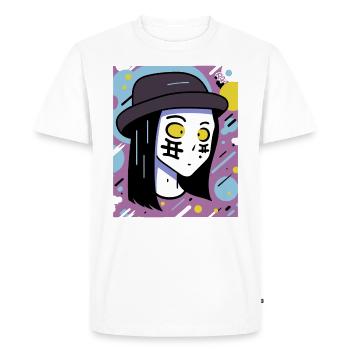 manga anime : artistique, fille colorée avec hu - T-shirt Premium bio Homme - blanc - Devant - Nico (187cm)
