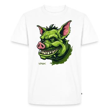 Cochon gobelin vert - T-shirt Premium bio Homme - blanc - Devant - Nico (187cm)