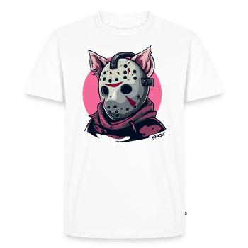 Scary Horror Hockey Masks Pig - Men's Premium Organic T-Shirt - white - Front - Nico (187cm)