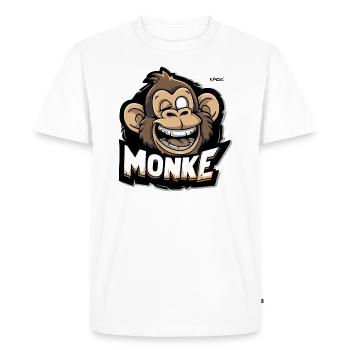 A funny monkey - Men's Premium Organic T-Shirt - white - Front - Nico (187cm)