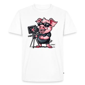 Réalisateur Directeur de la photographie Pig - T-shirt Premium bio Homme - blanc - Devant - Nico (187cm)