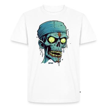 A Mummies Zombie Skull - Men's Premium Organic T-Shirt - white - Front - Nico (187cm)