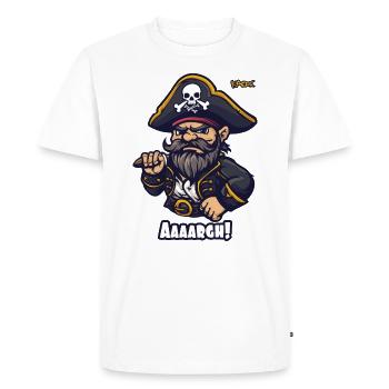 Aïe ! Capitaine Pirate - T-shirt Premium bio Homme - blanc - Devant - Nico (187cm)