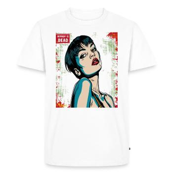 Hip Hop Is Dead, Anime Pop Art Cartoon Woman - Men's Premium Organic T-Shirt - white - Front - Nico (187cm)