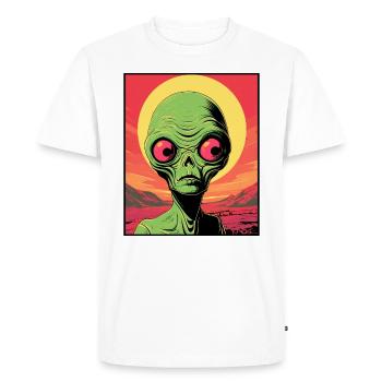 A small green alien on Mars - Men's Premium Organic T-Shirt - white - Front - Nico (187cm)