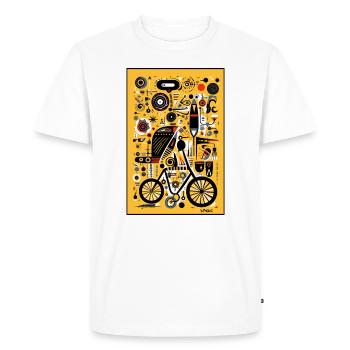 Playful Hieroglyphics Bicycle and Cycling - Men's Premium Organic T-Shirt - white - Front - Nico (187cm)