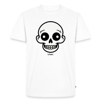Simple Retro Cartoon Skull - Men's Premium Organic T-Shirt - white - Front - Nico (187cm)