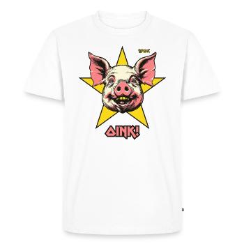 the rocking star pig, oink and grunt - Men's Premium Organic T-Shirt - white - Front - Nico (187cm)