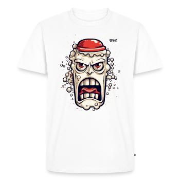 Une bouteille de lait de dessin animé en colère drôle - T-shirt Premium bio Homme - blanc - Devant - Nico (187cm)
