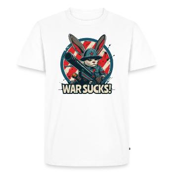 Anime Bunny Soldat, Faire L’Amour, La Guerre Suce - T-shirt Premium bio Homme - blanc - Devant - Nico (187cm)