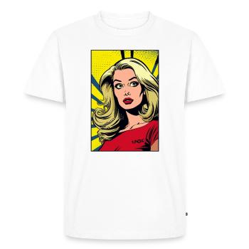 Pop Art Comic of a Blonde Woman - Men's Premium Organic T-Shirt - white - Front - Nico (187cm)