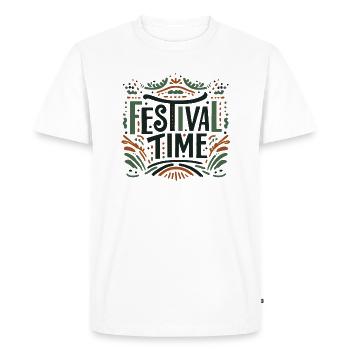 Temps du festival - T-shirt Premium bio Homme - blanc - Devant - Nico (187cm)